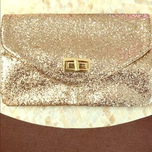 Gold sequined clutch!